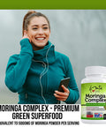 Moringa Capsules Equiv to 5000 mg Moringa Powder - Immune Support Green Superfood Moringa Oleifera Pills Rich Antioxidant Properties Vegan Friendly Anti Aging Support - 60 Capsules by Amate Life