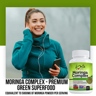 Moringa Capsules Equiv to 5000 mg Moringa Powder - Immune Support Green Superfood Moringa Oleifera Pills Rich Antioxidant Properties Vegan Friendly Anti Aging Support - 60 Capsules by Amate Life