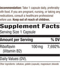 Nature's Way Vitamin B2, 100 mg per serving, 100 Capsules