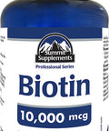 Summit Supplements - Biotin 10,000 mcg, 90 Capsules - Maximum Potency - Promotes Healthy Hair, Skin and Nails