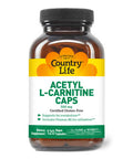 Country Life Acetyl L-Carnitine Caps With Vitamin B-6 To Aid In Utilization 500Mg 120 Vegan Capsules Certified Gluten Free Certified Vegan Certified Halal