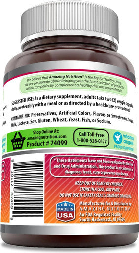 Amazing Nutrition Formulas Echinacea Supplement| 1300 Mg Per Serving | 180 Veggie Capsules | Non-GMO | Gluten- | Made in USA