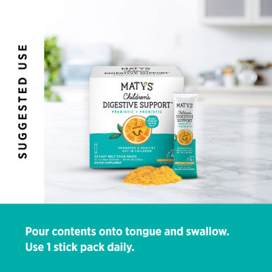 Matys Children s Digestive Support for Children Ages 4 Years and Older Kids Probiotic Powder, Prebiotic Probiotic, Supports Digestive Health and Regularity 30 Single Serve Packets