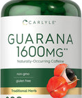 Carlyle Guarana Extract Capsules | 1600mg | 200 Count | Non-GMO Gluten Extract | Naturally Occurring Caffeine