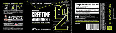 Nutrabio Creatine Monohydrate Unflavored (150 g) and Clear Whey Protein Isolate (Watermelon Breeze) Supplement Bundle Muscle Energy Maximum Growth Recovery and Strength