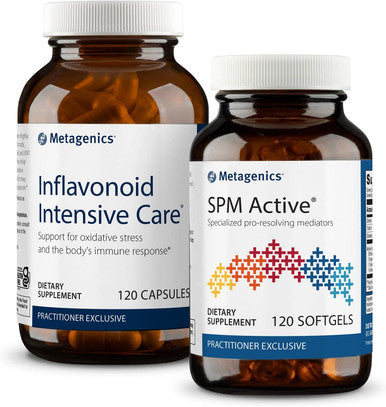 Metagenics Daily Joint Support Duo: SPM Active - 120 Softgels and Inflavonoid IC for Joint Comfort Tissue Health & Minor Discomfort - 120 Capsules