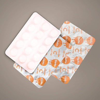 Nutrameltz Vitamin C 250mg | For Healthy Bones & Maintain Immune System | 60 Melting Tablets