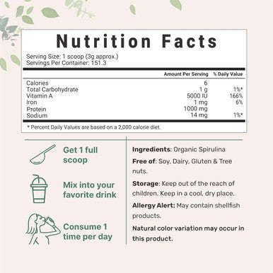 Micro Ingredients Organic Spirulina Powder 1lb & Organic Barley Grass Powder 16oz Bundle 2 Pack | Raw Superfoods | Rich in Vegan Protein Fibers Minerals & Vitamins