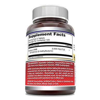 Amazing Formulas Hmb 2000Mg Per Serving 120 Tablets Supplement | Non-Gmo | Gluten Free | Made In Usa (240 Count)