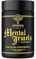 Ambrosia Mental Jewels (Capsules) Cognitive Enhancer Increase Memory Communication Skills Concentration and Focus Alpha GPC Choline BaCognize 120 Veggie Capsules (30 Day Supply)
