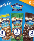 Blue Diamond Almonds Snack Nut Variety Pack for Kids, Office, School, On-the-go, 0.75 oz Gluten Free Individual Packs, Wasabi & Soy Sauce, Lightly Salted, and Smokehouse (Pack of 1,24 Count Total)