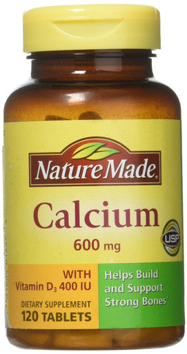 Nature Made Calcium 600 mg with Vitamin D Tabs, 120 ct