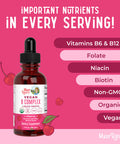 MaryRuth Organics Vitamin B Complex B Vitamins Complex Biotin Vitamin B12 Niacin Folate Metabolic Support Supplement 1 Fl Oz