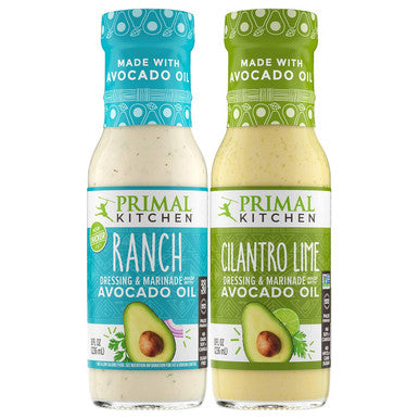 Primal Kitchen Ranch Dressing & Marinade And Cilantro Lime Dressing & Marinade Made With Avocado Oil And Cage-Free Eggs 8 Fluid Ounces Variety Pack Of 2