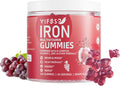 Iron Gummies Sugar Free, 120 Gummies Iron Supplement For Women Multivitamin With Iron, Vitamins & Zinc For Women, Men & Kids- Grape Flavor, Vegan Supplement, Folate For Energy- No After Taste