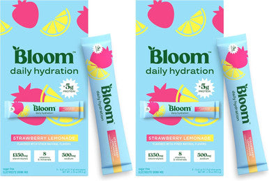 Bloom Daily Hydration Electrolyte Powder Packets with Collagen 5g Protein Electrolytes Vitamins and Minerals Sugar Free Drink Mix Rocket Blast 5 Count