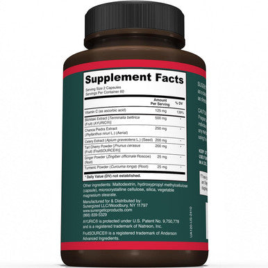 Sunergetic Premium Uric Acid Support Supplement ÃƒÂ¢Ã¢â€šÂ¬Ã¢â‚¬Å“ Uric Acid Cleanse & Kidney Support ÃƒÂ¢Ã¢â€šÂ¬Ã¢â‚¬Å“ Includes Tart Cherry Chanca Piedra Celery Extract & Turmeric - 120 Capsules