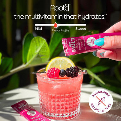 Root'D Multivitamin Powder With 3X Electrolytes For Women - 25 Vitamins & Minerals, 3X Electrolytes, 9 Organic Superfoods, Probiotics & Enzymes, Sugar-Multivitamin & Hydration 24 Packets