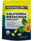 Wilderness Poets, Organic, Whole, Raw Pistachios - Grown in California, Fresh, Bright Green, Unsalted, Unroasted, Bulk Size (32 Ounce - 2 Pound)
