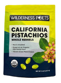 Wilderness Poets, Organic, Whole, Raw Pistachios - Grown in California, Fresh, Bright Green, Unsalted, Unroasted, Bulk Size (32 Ounce - 2 Pound)