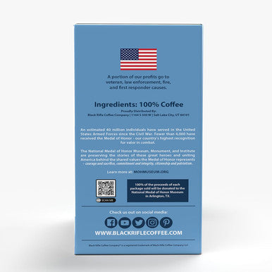 Black Rifle Coffee Company Medal Of Honor Medium Roast Coffee Rounds 22 Single Serve Coffee Pods