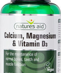 Natures Aid Calcium Magnesium and D3 Helps Maintain Normal Bones Teeth and Muscle Function Vegan 90 Tablets