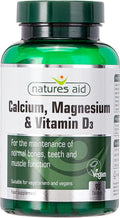 Natures Aid Calcium Magnesium and D3 Helps Maintain Normal Bones Teeth and Muscle Function Vegan 90 Tablets