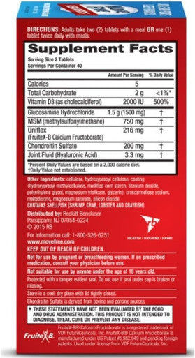 Move Free Advanced Plus MSM Vitamin D 80 Tabs By Schiff/Bio Foods