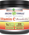 Amazing Nutrition Formulas Vitamin C (Ascorbic Acid) 8 Oz Powder Supplement | 1 Gram Per Serving | 226 Servings | Non-GMO | Gluten | Made in USA