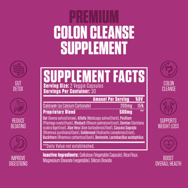 EPN Supplements Colon Revive Extra Strength | #1 Rated Colon Cleanse & Detox Supplement | Digestive Support, Reduce Bloating, Constipation Relief W/Buckthron, Alfalfa, Aloe Vera + More For Men & Women - 60 Pills