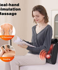 Back Massager With Heat, Percussion & Shiatsu 2-In-1 Massager For Lower Back Pain Relief, 3D Deep Tissue Kneading Massage Pillow For Back, Waist, Leg, Foot Relax, Gifts For Dad R9 V11