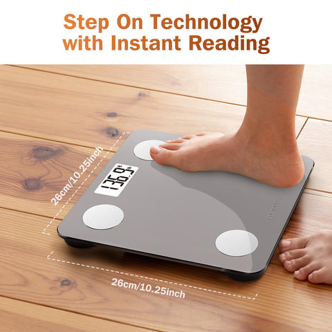 Zoetouch Smart Bathroom Scale For Body Weight Digital Weighing Scale With Bmi Body Fat Muscle Mass Bluetooth Machine For People Work With App 14 Body Composition Analyzer
