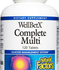 Natural Factors WellBetX Complete Multi Supports Healthy Blood Sugar Levels 120 tablets 120 Tablets