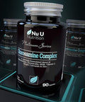 Glucosamine and Chondroitin, MSM, Vitamin C, Ginger, Turmeric Curcumin & Zinc | 90 Glucosamine Sulphate Capsules | Platinum Series by Nu U Nutrition Made in The UK