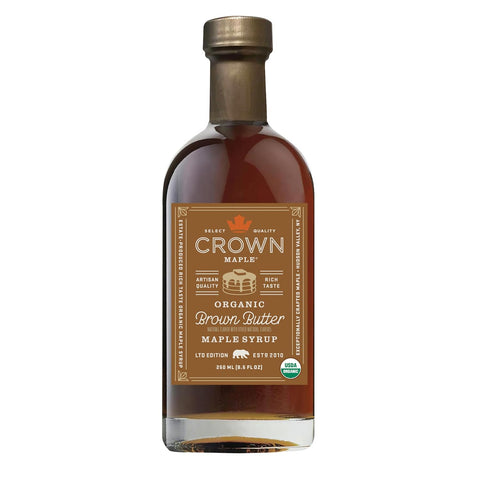 Crown Maple Certified Organic Madagascar Vanilla Infused Maple Syrup, Pure, Gluten Free, No Preservatives, Non-GMO Pairs well with Pancakes, Coffee, Cocktails & Brunch, 12.7 Fl Oz (Pack of 1)