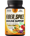 Dedicad 27In1 Fiber And Spice Supplement 30000Mg - Combined With Organic Psyllium, Whole Apple, Elderberry & More - Support Mood