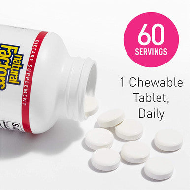 Natural Factors Easy Iron Chewable Gentle Supplement for Energy and Metabolism Support Vegan Tropical Fruit Flavor 60 tablets 60 servings