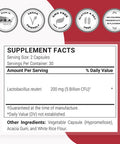 Supersmart Lactobacillus Reuteri Probiotic Strain 5 Billion MicroOrganisms CFU Per Day Restores The Balance of Intestinal Microflora NonGMO Gluten Free 60 DR Capsules