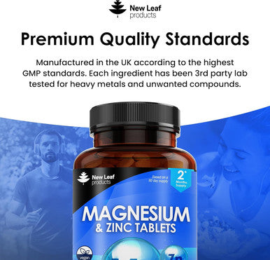 Magnesium Supplements 516Mg With Zinc - 120 Magnesium Tablets Supports Muscle Bone Health, Tiredness - High Strength Contributes To Many Health Factors Easy To Swallow Sleep Supplement (Not Capsules)