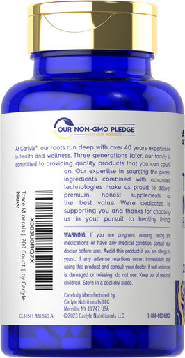 Trace Minerals | 200 Tablets | Full Spectrum Supplement | Non-Gmo & Gluten Free Complex | By Vital Trace