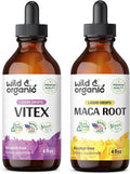 Wild & Organic Vitex Tincture 4 Fl Oz & Maca Root Tincture 4 Fl Oz