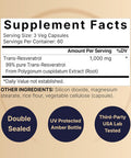 Naturebell Resveratrol Supplement 1000Mg Per Serving, 180 Veggie Capsules, 99% Pure Trans-Resveratrol, Antioxidant For Healthy Aging, Brain & Heart Support Non-Gmo
