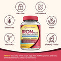 Doctor'S Recipes Iron Supplement, Iron Bisglycinate With Vitamin C, B6, Folate & B12, Non-Constipating, Stomach Friendly, Gentle Iron Pills For Iron Deficiency, Blood & Energy Support, 60 Vegan Caps