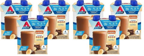 Atkins Milk Chocolate Delight High Protein Shake, 15g Protein, 12 Count | 15g Protein, 3g Fiber, 2g Net Carb, 1g Sugar, Chocolate Flavored, Keto Friendly, Ready to Drink, 12 Count