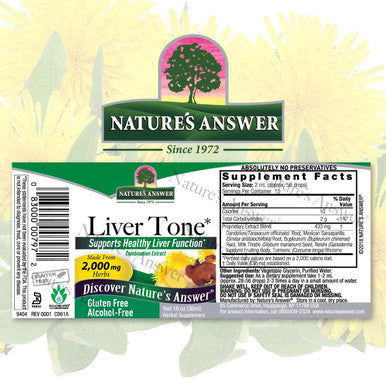 Nature'S Answer Liver Tone Alcohol 1 Fluid Ounce | Promotes Healthy Liver Function | Natural Cleanser & Detoxifier | Support Overall Health