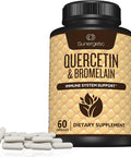 Sunergetic Premium Quercetin & Bromelain Supplement Powerful Quercetin Bromelain Complex To Help Support Immune System & Seasonal Support Quercetin 1000Mg Per Serving 60 Capsules