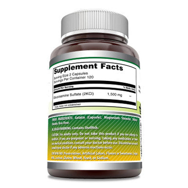 Amazing Formulas Glucosamine Sulfate 1500 Mg 240 Capsules Supplement | Non-Gmo | Gluten Free | Made In Usa