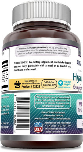 Amazing Nutrition Formulas Hyaluronic Acid Complex Supplement | 990 Mg Per Serving | 90 Capsules Supplement | Non-GMO | Gluten | Made in USA