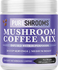 PureShrooms Mushroom Coffee Mix Superfood: Organic Ashwagandha, Tulsi (Holly Basil), Lion's Mane, Chaga