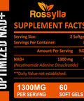 1300 Mg Liposomal Nad+ Supplement Highest Absorption Purest Nad Supplemet To Boost Nad+ Effetively Boosting Nad+ Supplement For Aging Defese, Cellular Energy, Longevity 60 Count